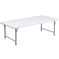 Flash Furniture RB-3060-KID-GG 30 inch x 60 inch Kids Granite White Plastic Folding Table