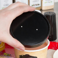 Choice 6-16 oz. Black Paper Soup / Hot Food Cup Vented Lid - 50/Pack