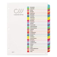 Avery® 11846 31-Tab Monthly Multi-Color Customizable Table of Contents Dividers