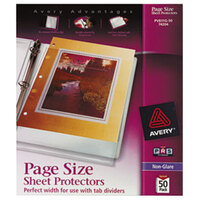Avery® 74204 8 1/2 inch x 11 inch Nonglare Heavyweight Top-Load Sheet Protector, Letter - 50/Box
