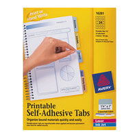 Avery® 16281 1 1/4 inch Assorted Color Printable Tabs with Repositionable Adhesive - 96/Pack