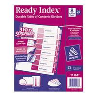 Avery® 11168 Ready Index 8-Tab Multi-Color Table of Contents Divider Set - 24/Box