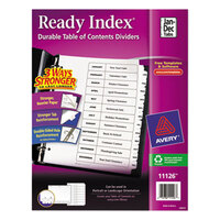 Avery 11126 Ready Index Monthly White Table of Contents Dividers