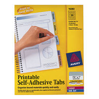 Avery® 16283 1 3/4 inch Assorted Color Printable Tabs with Repositionable Adhesive - 80/Pack