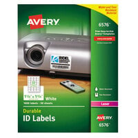 Avery® 6576 1 1/4 inch x 1 3/4 inch White Permanent ID Labels - 1600/Pack