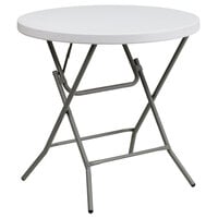 Flash Furniture DAD-YCZ-80R-GW-GG 32" Round Granite White Plastic Folding Table