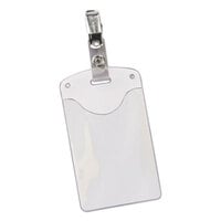 Avery® 2920 3 1/2 inch x 2 1/4 inch Clear Vertical Clip-Style Badge Holders - 50/Pack