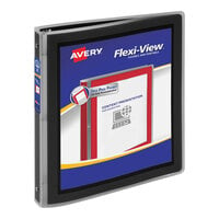 Avery® 15767 Black Flexi-View Binder with 1/2" Round Rings