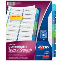Avery® 11320 Ready Index 16-Tab Double-Column Multi-Color Table of Contents Dividers