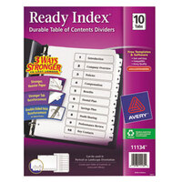 Avery 11134 Ready Index 10-Tab White Table of Contents Dividers