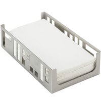 Cal-Mil 1606-55 Stainless Steel Squared Napkin Holder - 9 1/4 inch x 5 1/4 inch x 2 1/2 inch