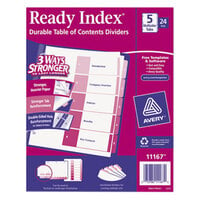Avery® 11167 Ready Index 5-Tab Multi-Color Table of Contents Divider Set - 24/Box