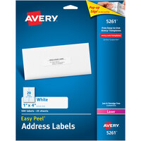 Avery® 5261 Easy Peel 1" x 4" Printable Mailing Address Labels - 500/Pack