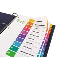 Avery® 11188 Ready Index 10-Tab Multi-Color Table of Contents Divider Set - 6/Pack