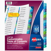 Avery® 11322 Ready Index 32-Tab Double-Column Multi-Color Table of Contents Dividers