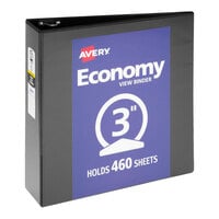 Avery® 5740 Black Economy View Binder with 3 inch Round Rings