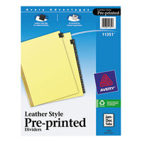 Avery® 11351 Pre-Printed Black Leather 12-Tab Dividers