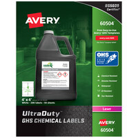 Avery® 60504 UltraDuty 4" x 4" GHS Chemical Labels for Laser Printers - 200/Box