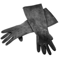 Winco Natural Latex Rubber Black One Size Fits Most 18" Unlined Gloves
