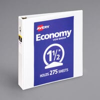 Avery® 5726 White Economy View Binder with 1 1/2" Round Rings