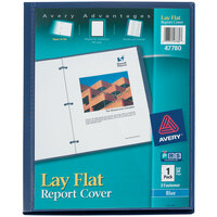 Avery® 11 inch x 8 1/2 inch Blue Lay Flat Report Cover with Flexible Fasteners