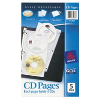 Avery® 75263 Two-Sided CD Organizer Sheets for Three-Ring Binders - 5/Pack