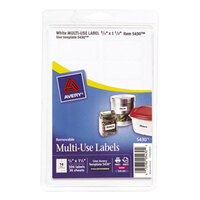 Avery® 5430 3/4 inch x 1 1/2 inch White Rectangular Removable Write-On / Printable Labels - 504/Pack