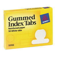 Avery® 59102 Gummed White 1/2 inch Index Tabs - 50/Pack
