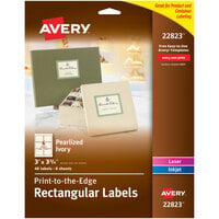 Avery® 22823 3 inch x 3 3/4 inch Pearlized Ivory Rectangular Print-to-the-Edge Labels - 48/Pack