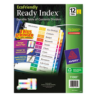 Avery 11083 EcoFriendly Ready Index 12-Tab Multi-Color Table of Contents Divider Set - 3/Pack