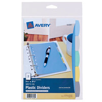 Avery® 16180 5 1/2 inch x 8 1/2 inch 5-Tab Multi-Color Write-On Plastic Dividers