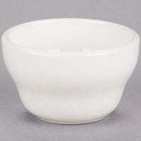 Choice 6 oz. Ivory (American White) Rolled Edge Stoneware Bouillon Cup - 36/Case