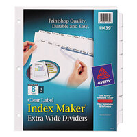Avery® 11439 Index Maker 8-Tab Extra-Wide Dividers with Clear Label Strips