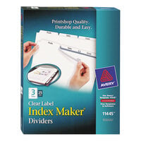 Avery® 11445 Index Maker 3-Tab Divider Set with Clear Label Strip - 25/Box