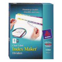 Avery® 11993 Index Maker 8-Tab Multi-Color Divider Set with Clear Label Strip - 25/Box