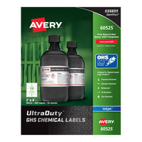 Avery® 60525 UltraDuty 2" x 4" GHS Chemical Labels for Pigment-Based Inkjet Printers - 500/Pack