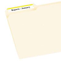 Avery® 5966 TrueBlock 2/3 inch x 3 7/16 inch Yellow File Folder Labels - 1500/Box