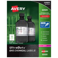 Avery® 60505 UltraDuty 2" x 4" GHS Chemical Labels for Laser Printers - 500/Box