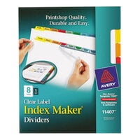 Avery® 11407 Index Maker 8-Tab Multi-Color Divider Set with Clear Label Strips