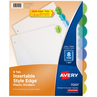 Avery® Style Edge Translucent Plastic 8-Tab Multi-Color Insertable Dividers