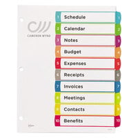 Avery® 11842 Ready Index 10-Tab Multi-Color Customizable Table of Contents Dividers