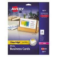 Avery® 5871 2 inch x 3 1/2 inch Uncoated White Clean Edge Business Cards - 200/Pack