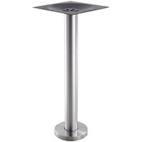 Art Marble Furniture SS15-7H 7 inch Round Polished Stainless Steel Floor Mount Bar Height Table Base