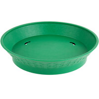 Choice 12 inch Round Green Plastic Diner Platter with Base - 12/Pack