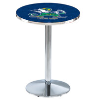 Holland Bar Stool L214C3628ND-Lep 30 inch Round Notre Dame University Pub Table with Chrome Round Base