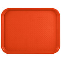 Vollrath 86104 10" x 14" Orange Plastic Fast Food Tray - 24/Case