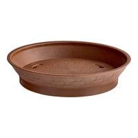 Choice 9" Round Brown Plastic Diner Platter with Base - 12/Pack