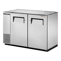 True TBB-24GAL-48-S-HC 47 7/8" Stainless Steel Narrow Solid Door Back Bar Refrigerator with Galvanized Top and LED Lighting