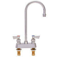 Fisher 73366 Deck Mounted Faucet with 4 inch Centers, 12 inch Rigid Gooseneck Nozzle, 0.35 GPM PCA Spray Aerator, and Lever Handles