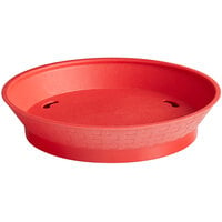 Choice 10 1/2 inch Round Red Plastic Platter / Fast Food Basket with Base   - 12/Pack